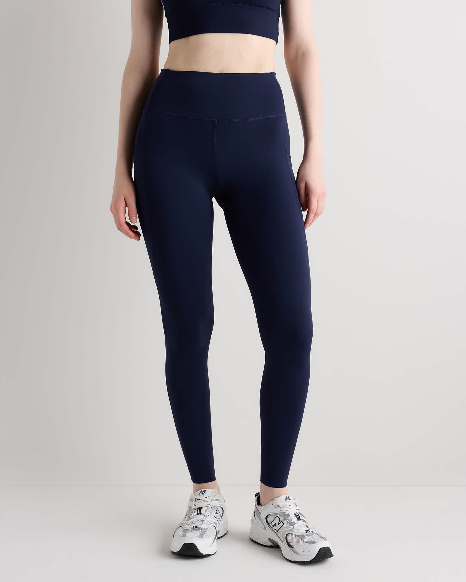 Deep Navy Legging de course à taille haute et à poches