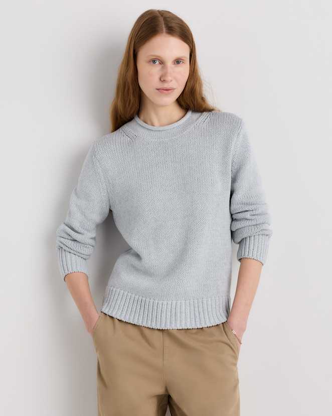 Heather Dove Grey Pull à col roulé 100 % coton biologique