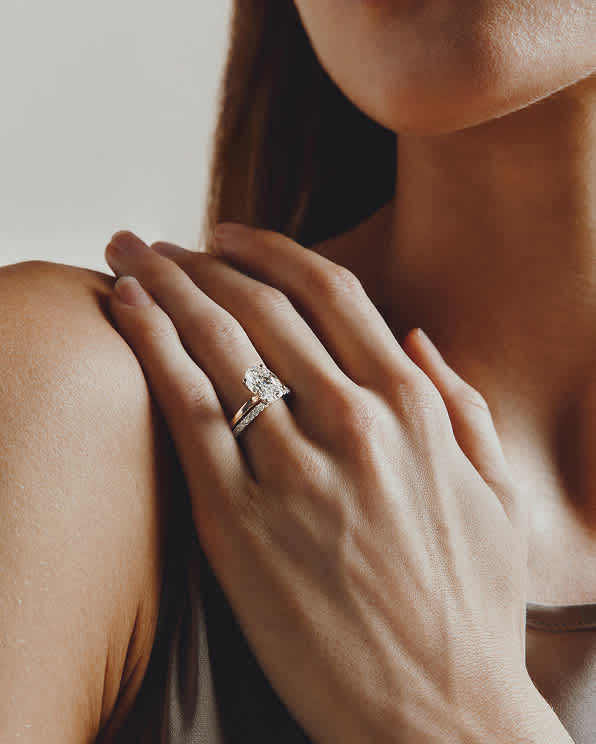 Yellow Gold Lab Grown Diamond Oval Comfort Fit Engagement Ring