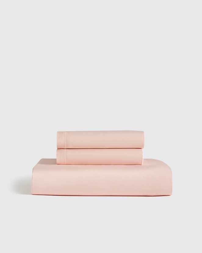 Soft Pink Bamboo Fitted Sheet Set