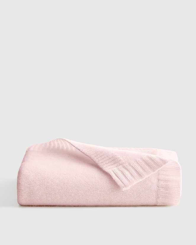 Minimal Pink Mongolian Cashmere Luxe Knit Baby Blanket