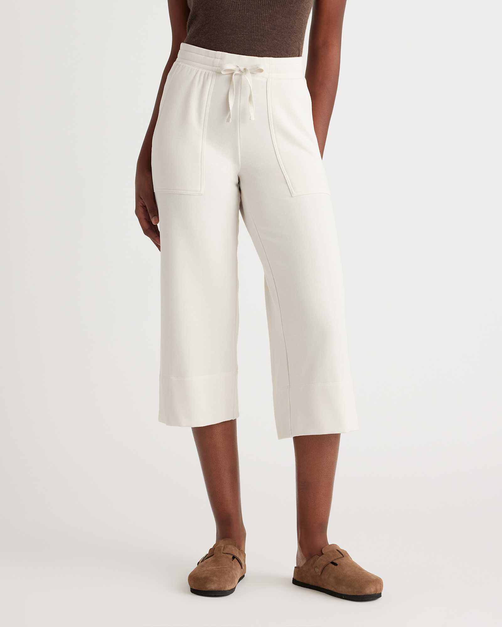 off-white SuperSoft Fleece Cropped Wide Leg Pants