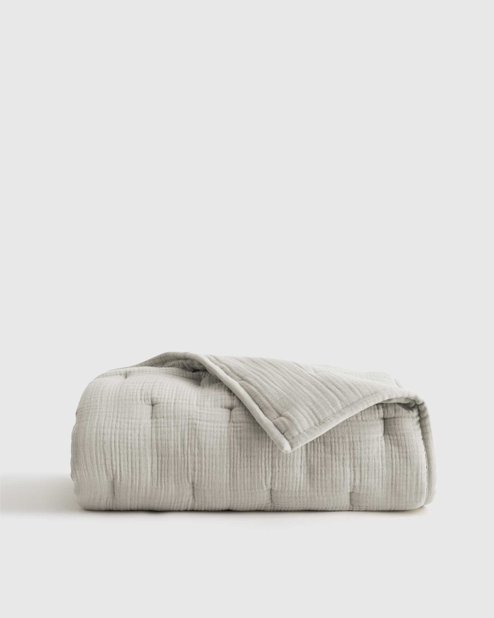 Fog Grey Organic Cotton Gauze Toddler Quilt