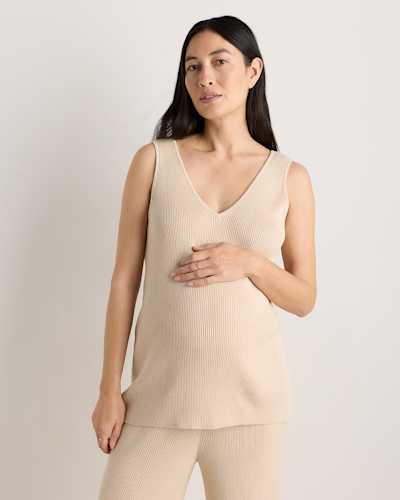 Cotton Cashmere Maternity and Nursing V-Neck Tank