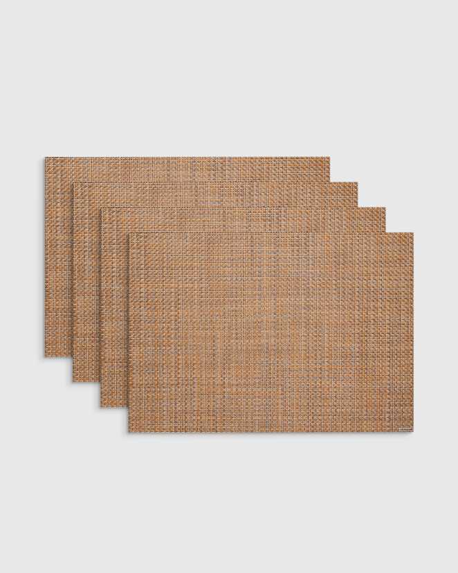 Teak Basketweave Easy-Care Rectangular Placemat, Set of 4 by Chilewich