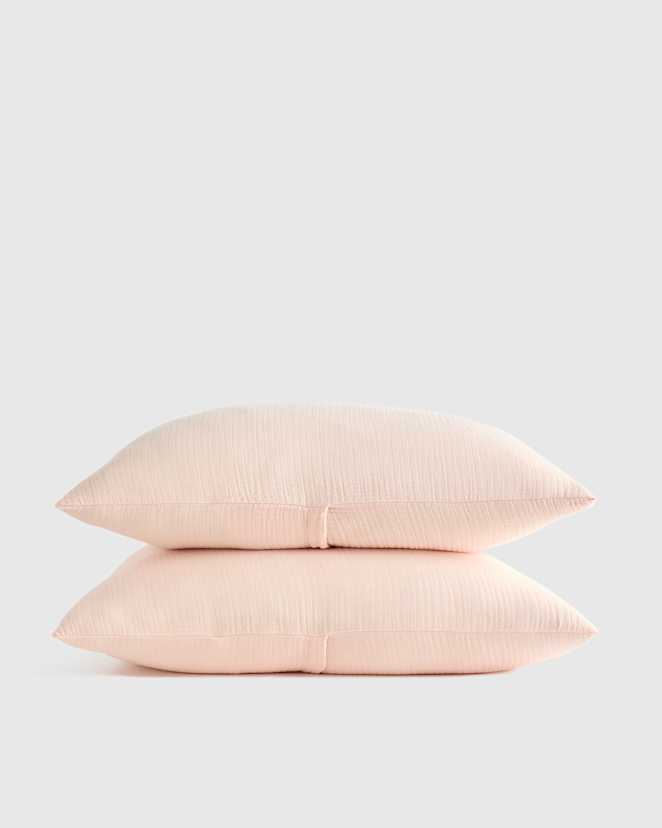 Soft Pink Organic Airy Gauze Sham Set