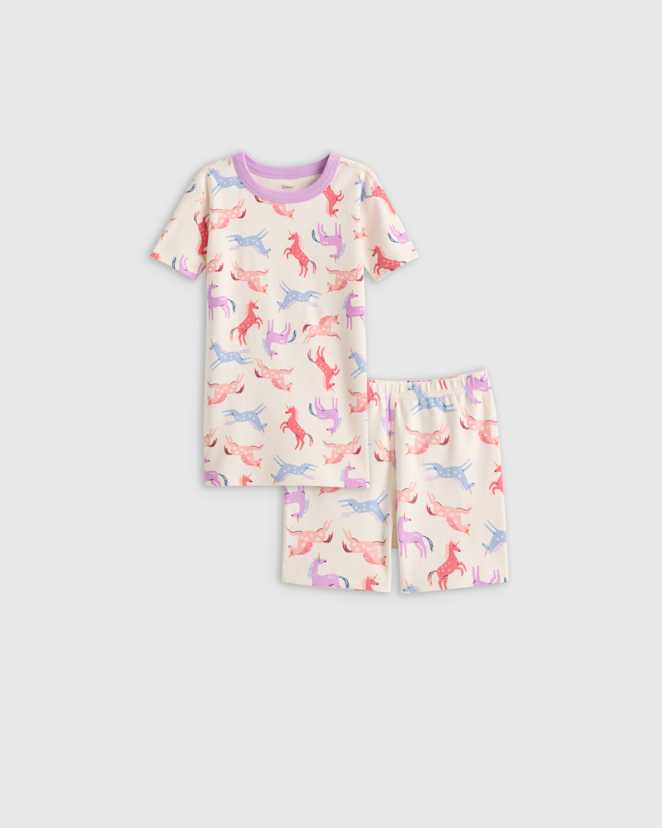 Unicorn 100% Organic Cotton Short Sleeve and Shorts Pajama Set