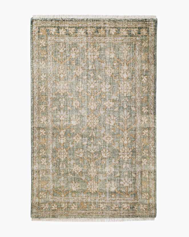 Green Lena Hand-Knotted Wool Rug