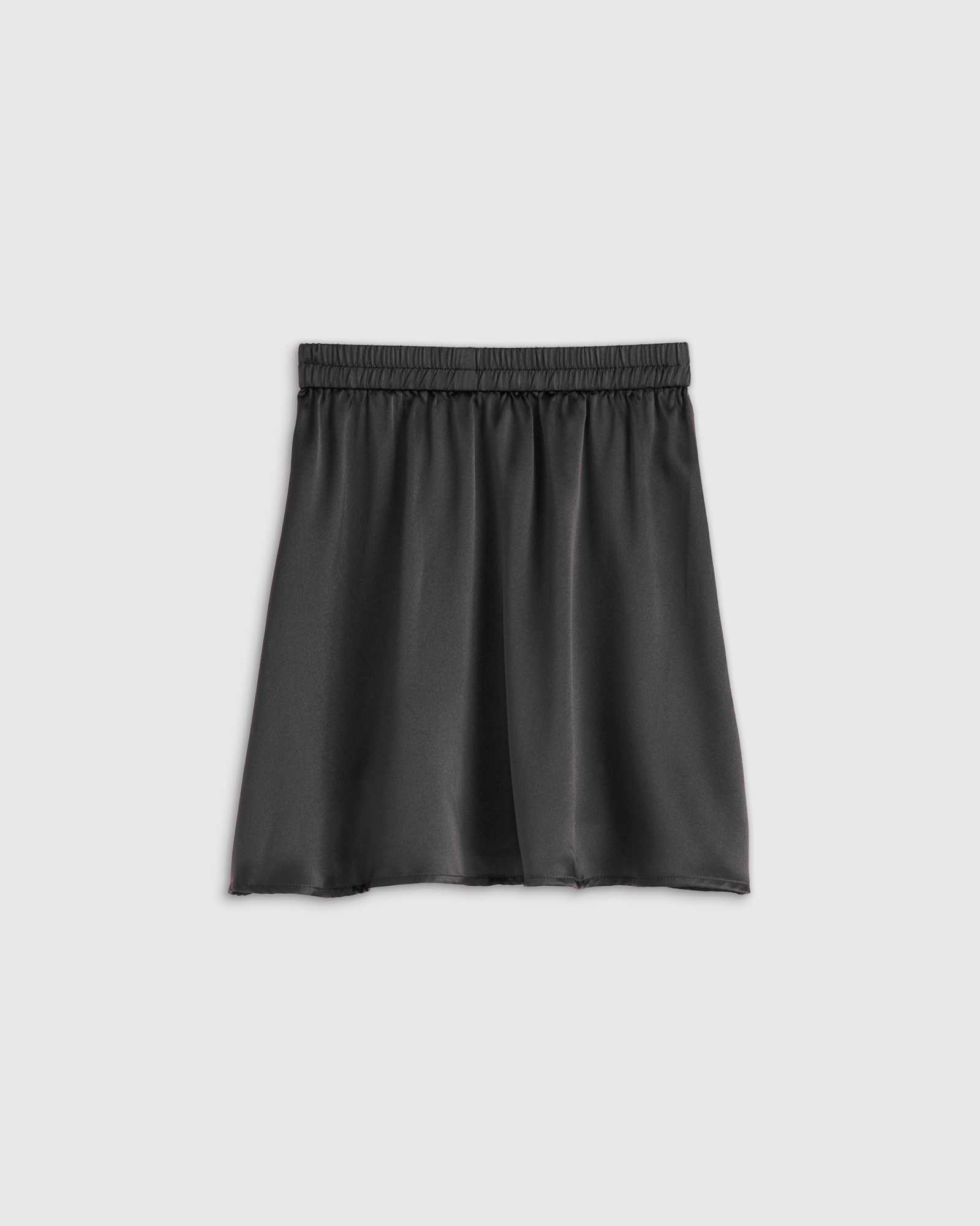 black 100% Washable Silk Mini Skirt