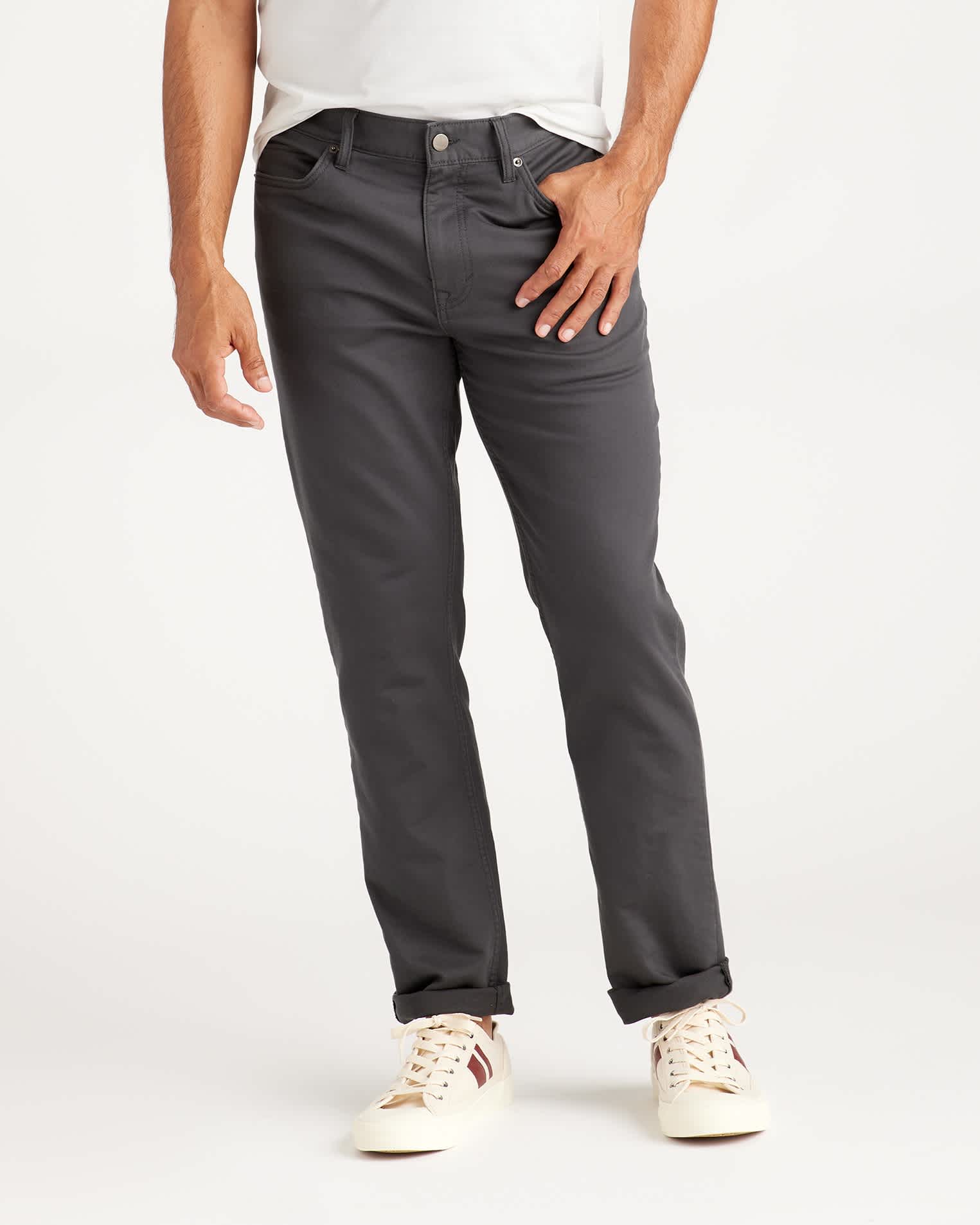 dark-charcoal Comfort Stretch Traveler 5-Pocket Pants - Straight