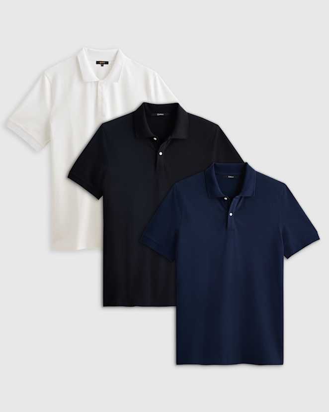 White Organic Cotton Pique Polo 3 Pack