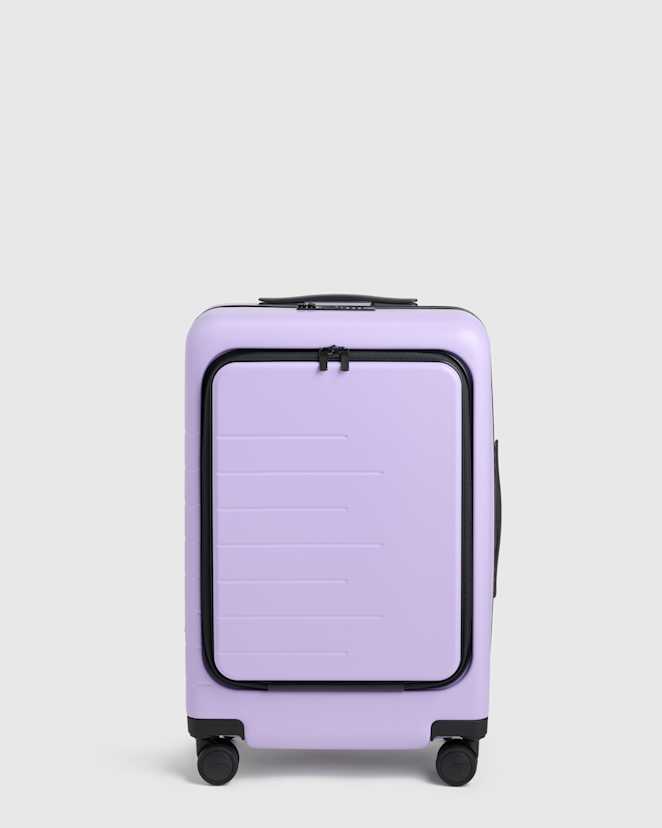 Lavender Front Pocket Carry-On Suitcase