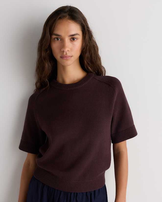Chocolate Plum Brown 100% Organic Cotton Sweater Tee