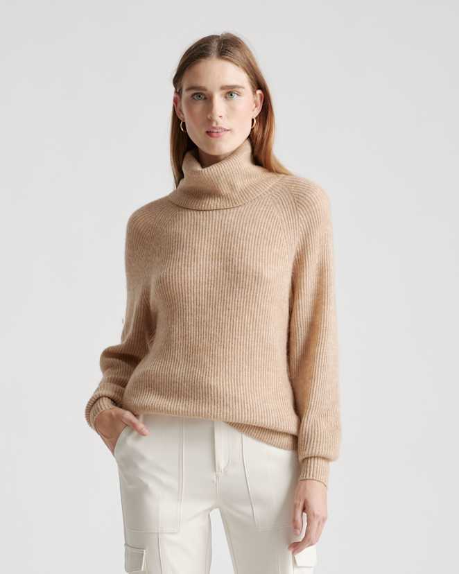 Camel Baby Alpaca-Wool Turtleneck