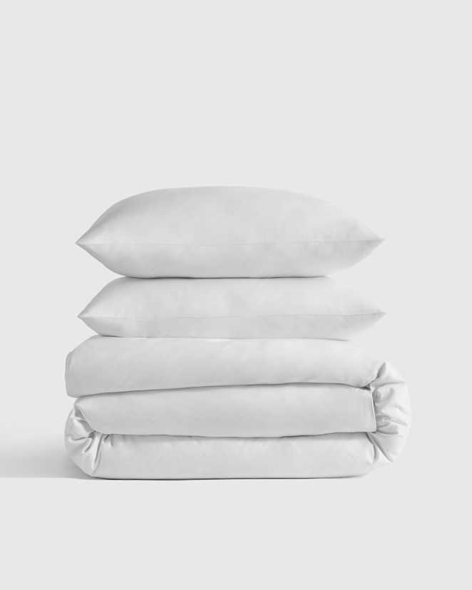 White Organic Crisp & Smooth Cotton Duvet Cover Set
