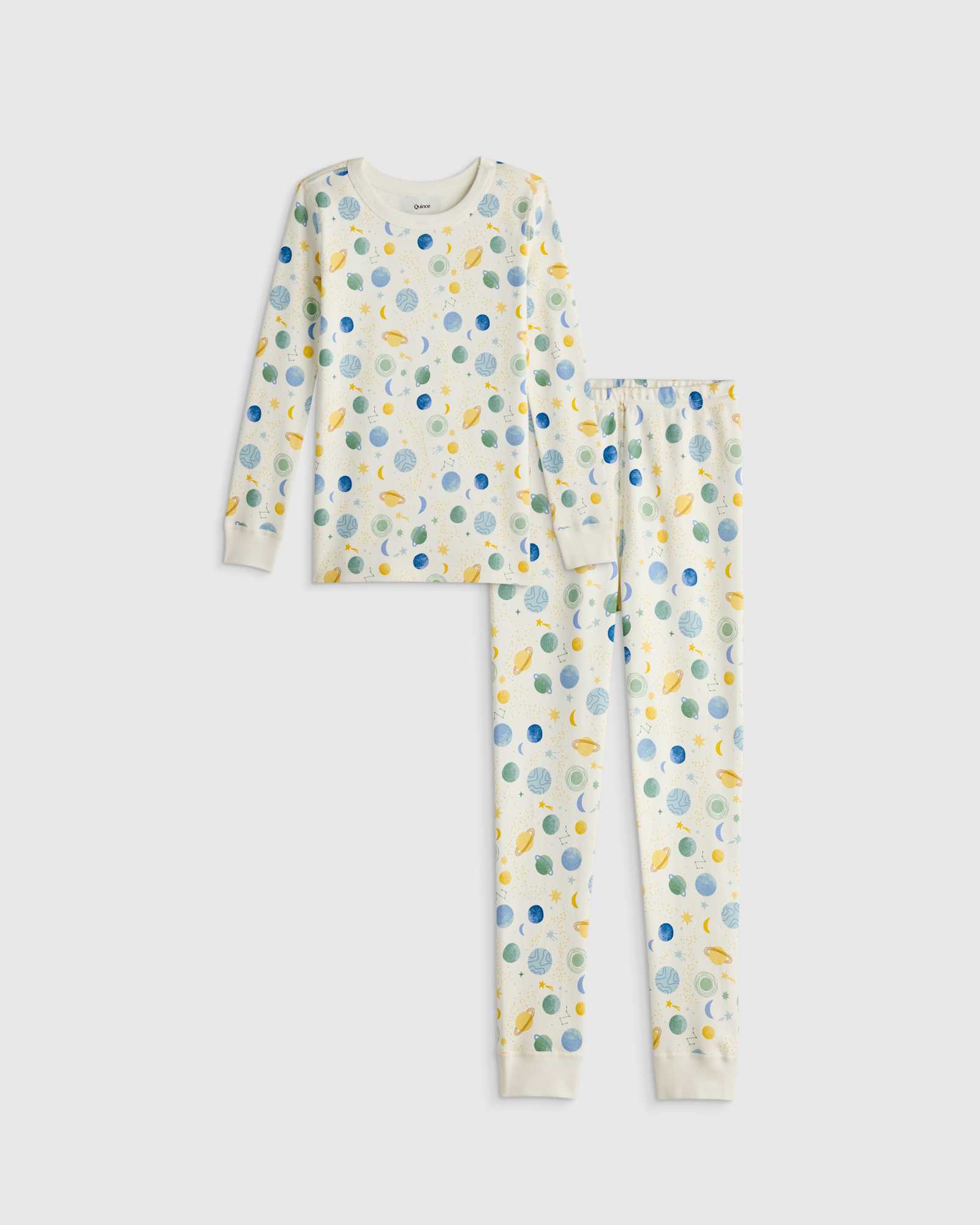 celestial-dreams-cream 100% Organic Cotton Long Sleeve and Pant Pajama Set
