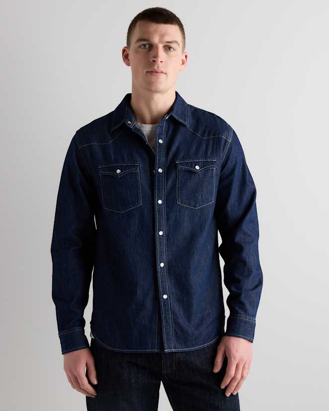 Clean Rinse Pearl Snap Denim Western Shirt