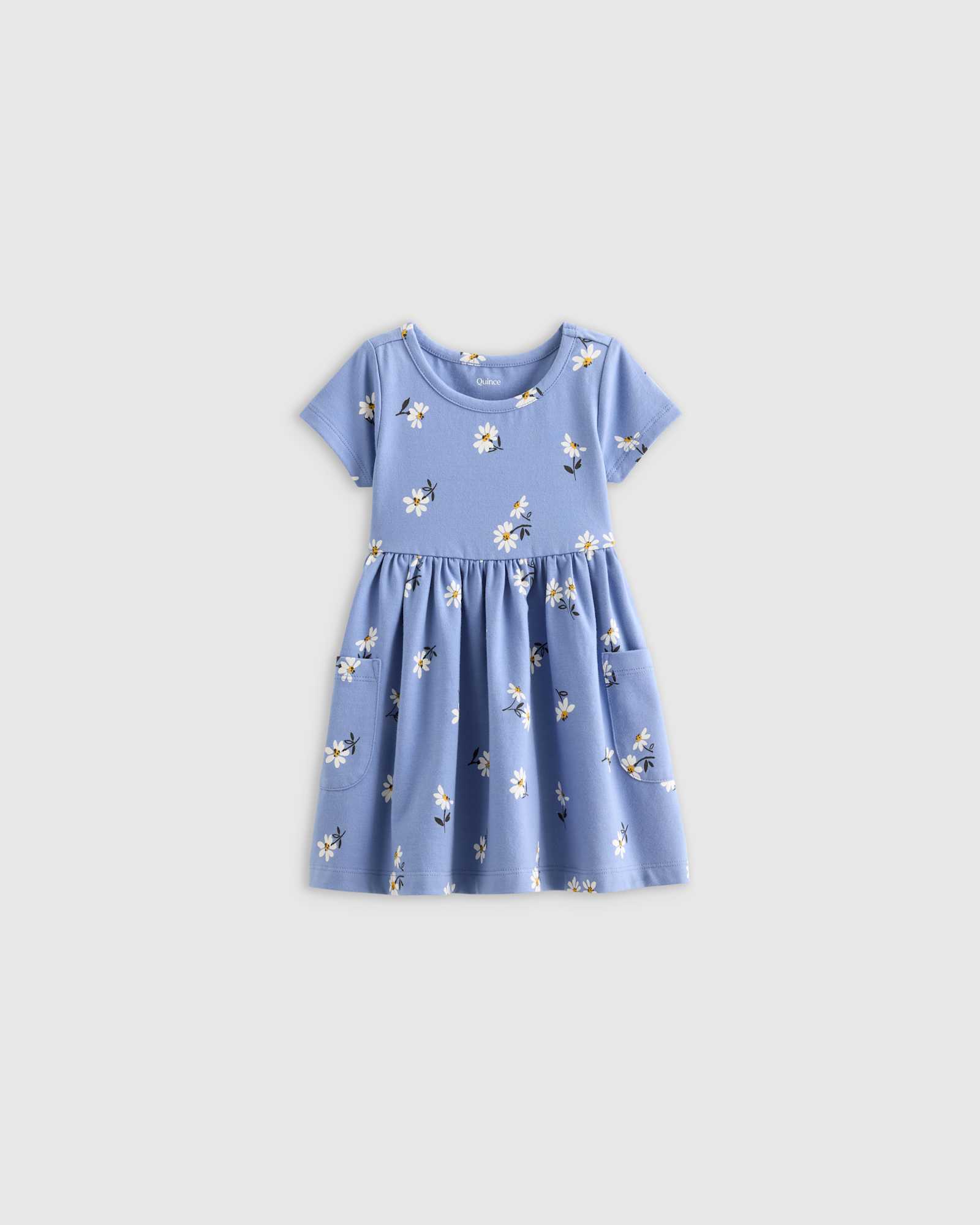 blue-daisy Organic Cotton Fit and Flare Pocket Dress