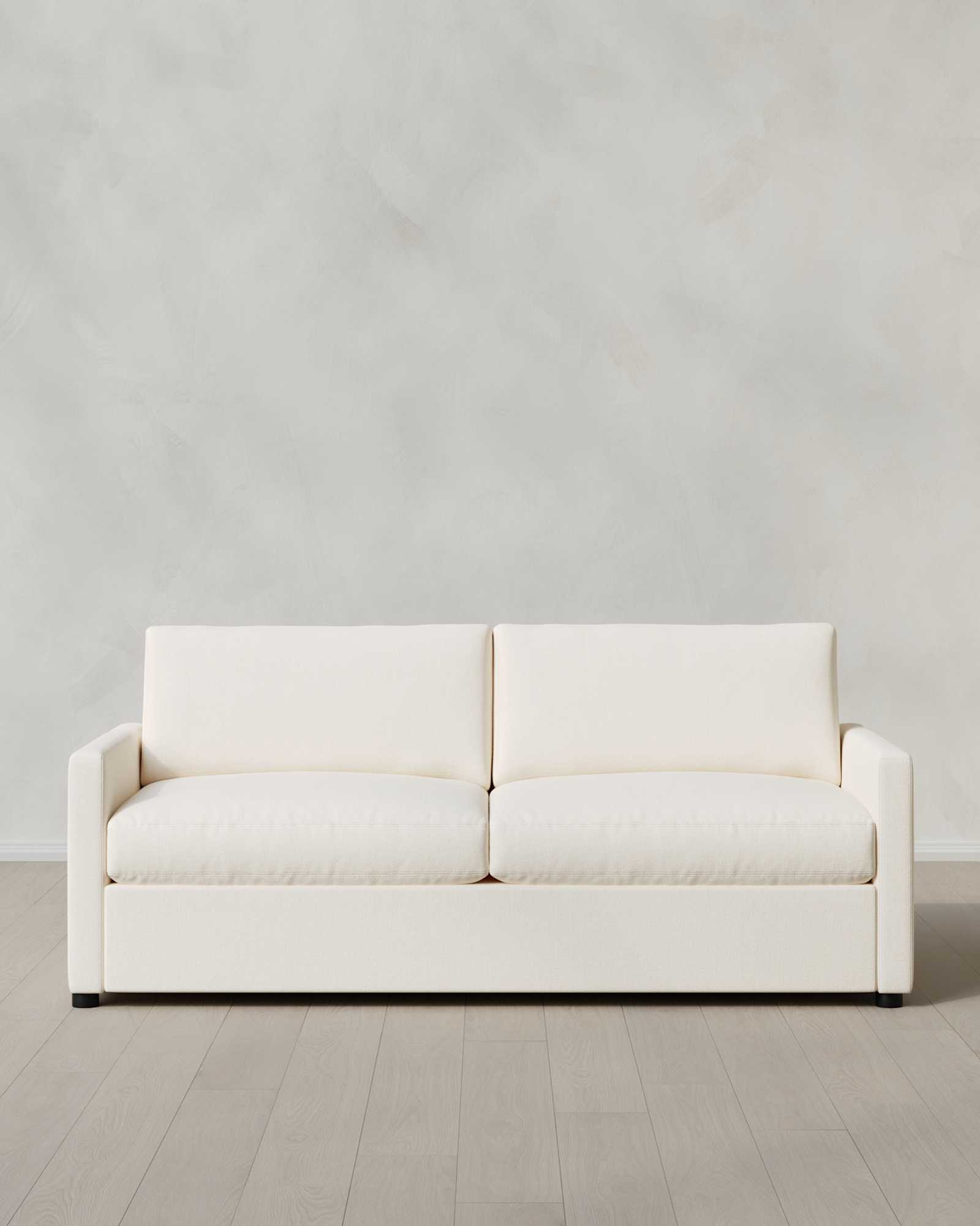 Marshmallow Brennan Sleeper Sofa in Performance Chenille Linen Blend