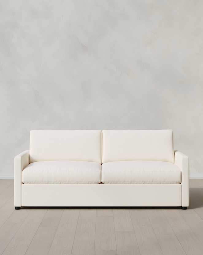 Marshmallow Brennan Sleeper Sofa in Performance Chenille Linen Blend