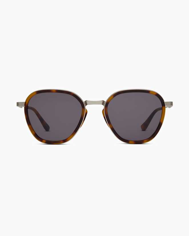 Silver/Ginger Tortoise with Green lens Madrid Polarized Stainless Steel Sunglasses