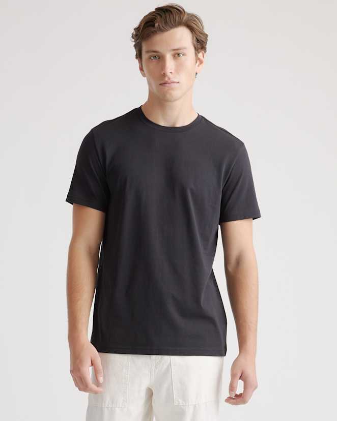 Bold Black Cotton Modal Crew Neck Tee