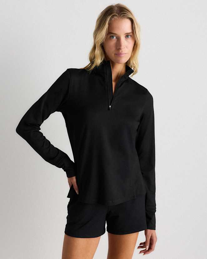 Black Pull en Flowknit à glissière un quart