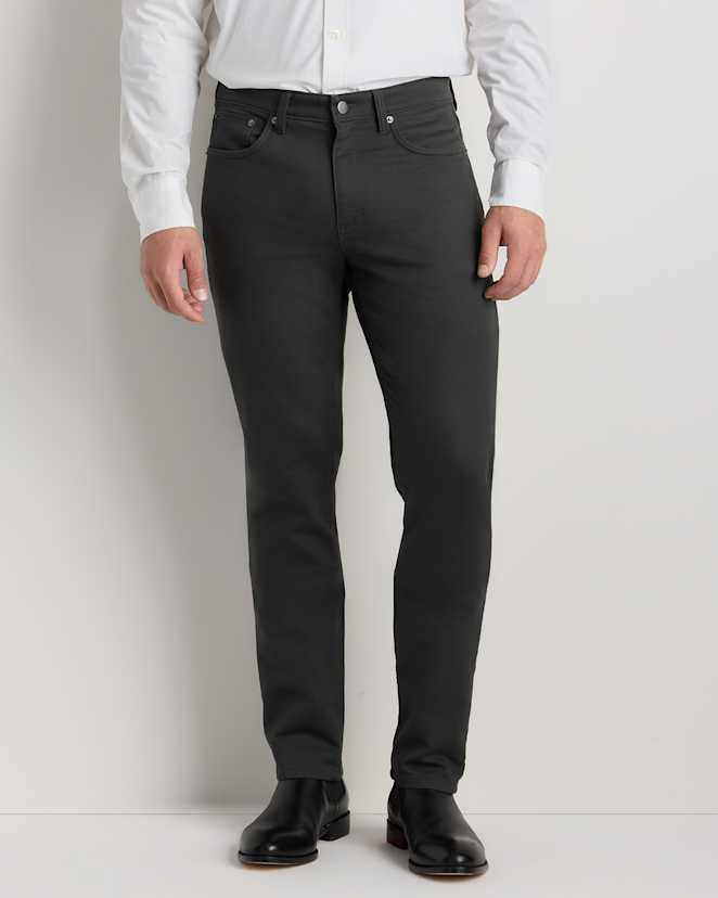 Dark Charcoal Pantalon de voyage extensible et confortable à 5 poches – Coupe ajustée