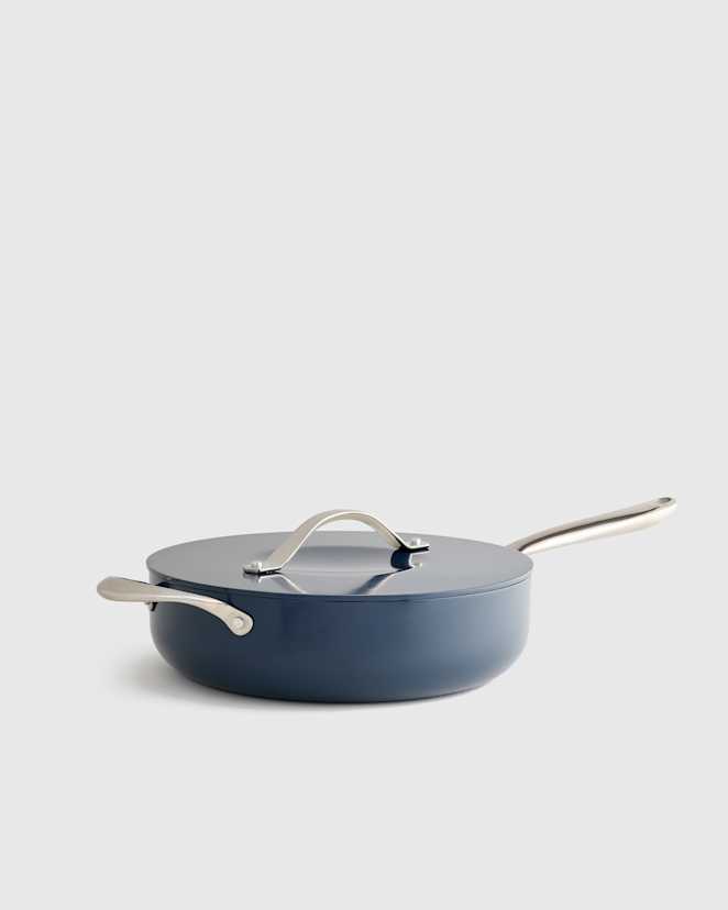 Navy Ceramic Nonstick Saute Pan with Lid