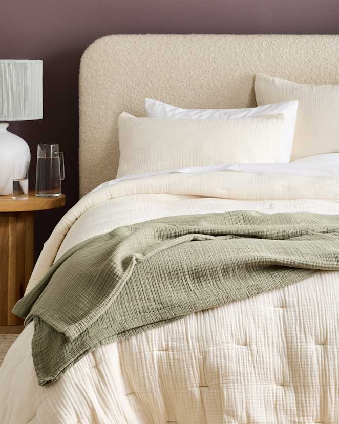 Dried Sage Organic Airy Gauze Blanket