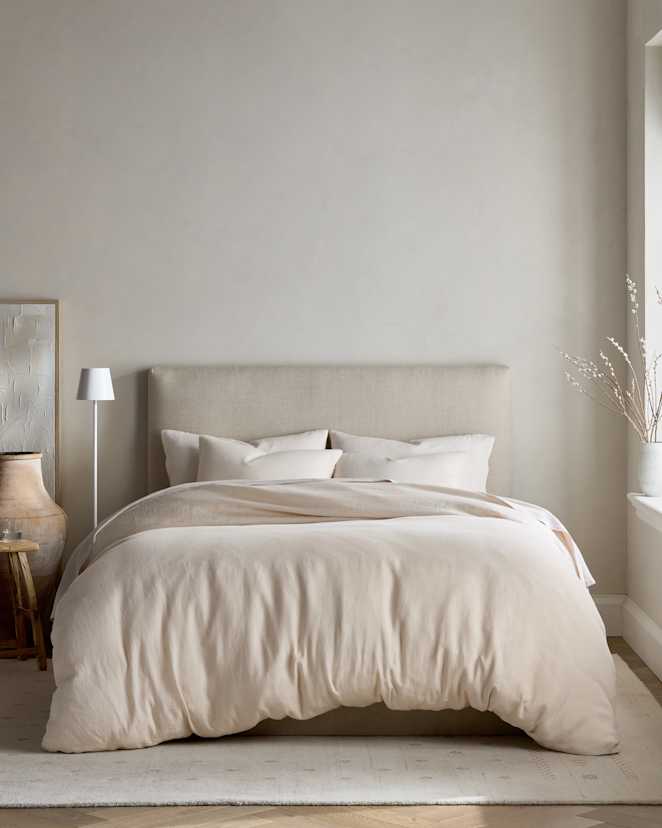 Sand European Linen Duvet Cover Set
