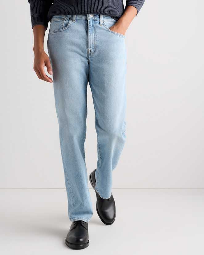 Light Washed Indigo Warren Stretch Straight Jeans