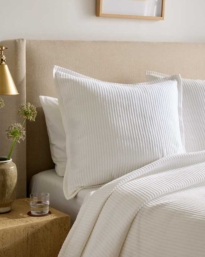 White Taie européenne en matelassé de coton biologique
