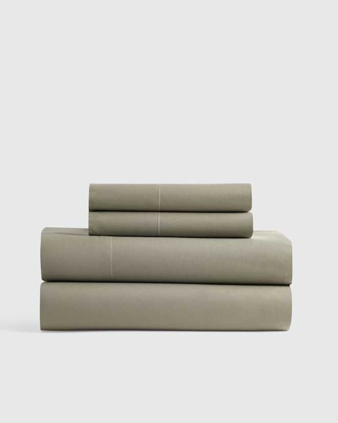 Dried Sage Organic Crisp Percale Sheet Set