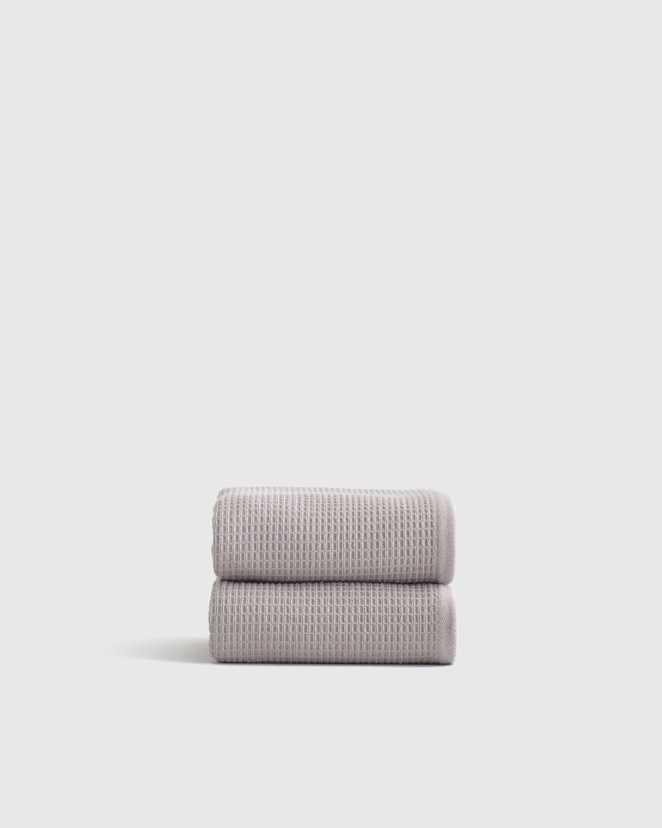 Grey Turkish Waffle Terry Hand Towel (Set of 2)