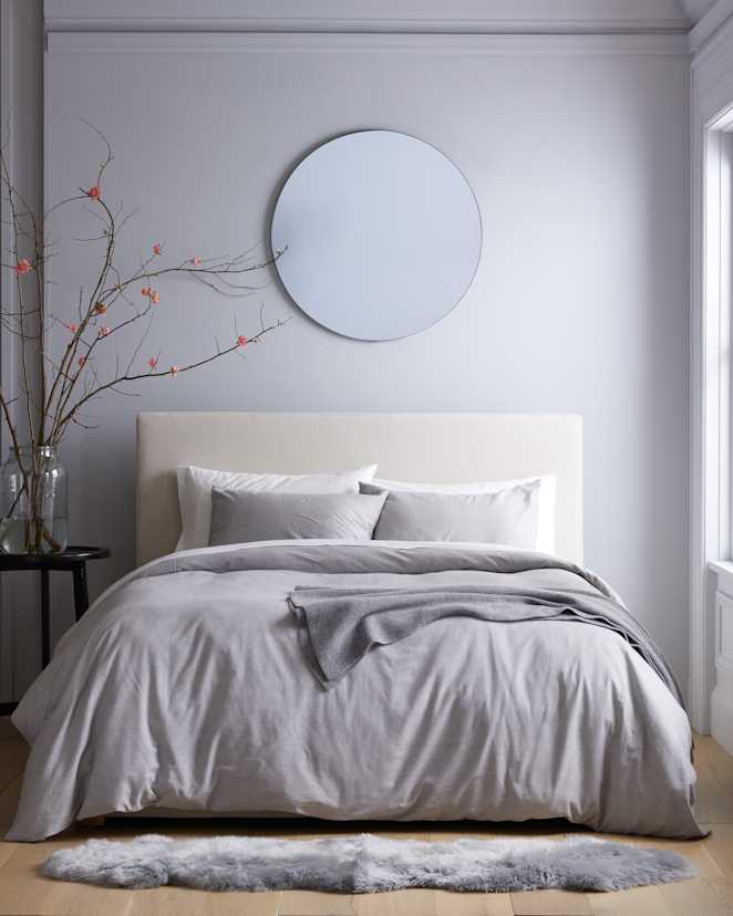 Grey Mongolian Cashmere Cotton Duvet Cover Set