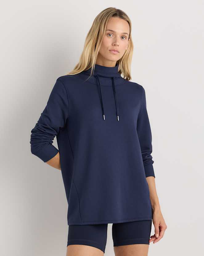 Navy SuperSoft Fleece Mock Neck Pullover
