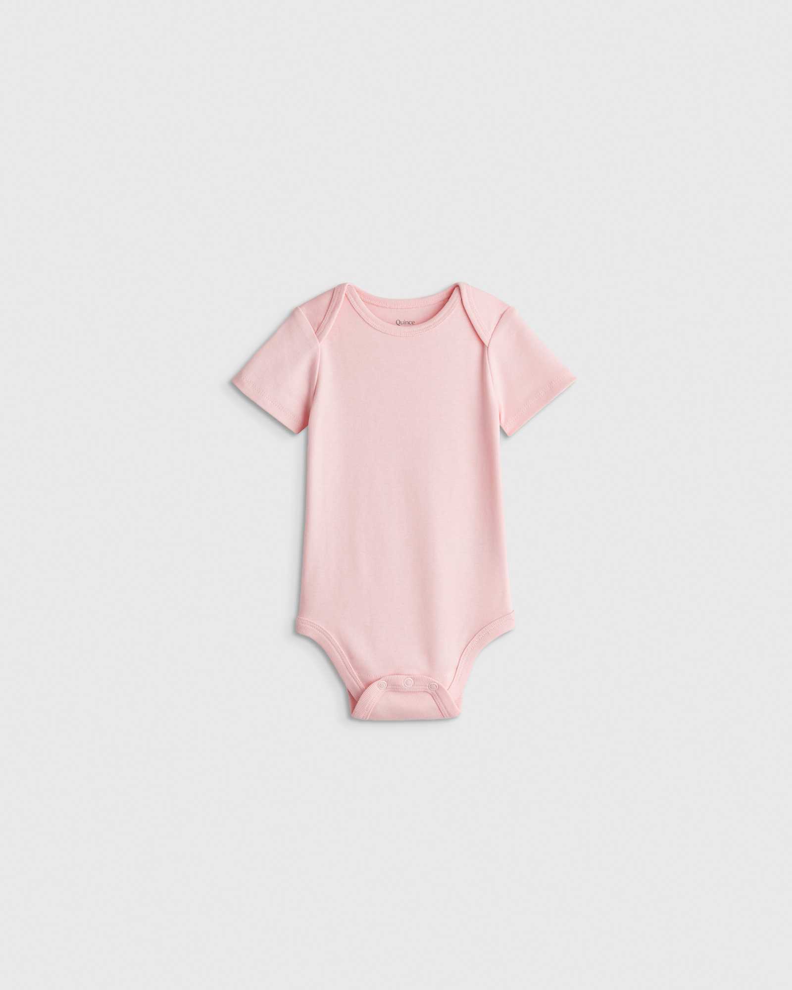 U--1057 BABY 100 Organic Cotton Short Sleeve Bodysuit Baby Pink 13884 CROPPED