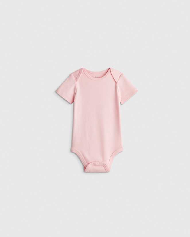 Baby Pink 100% Organic Cotton Short Sleeve Bodysuit
