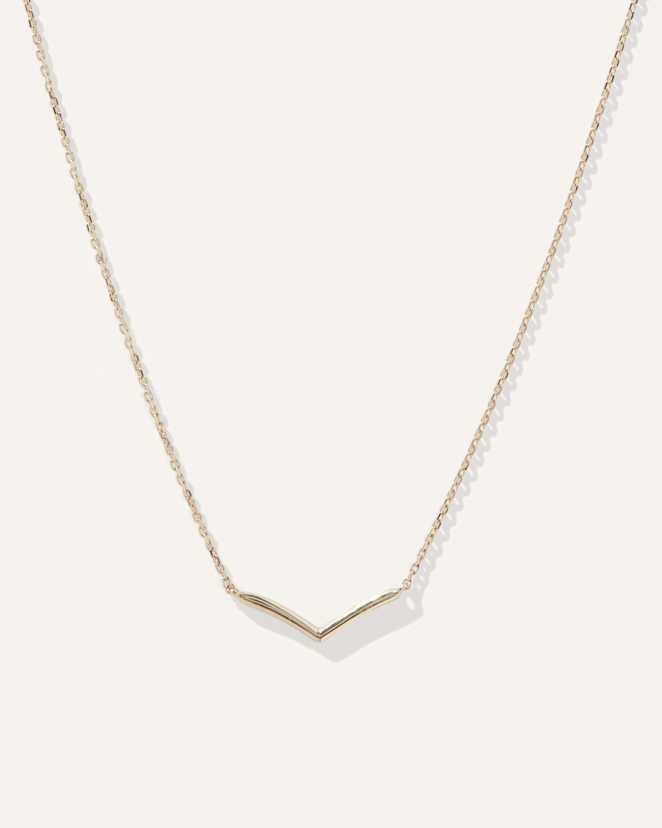Yellow Gold 14K Gold Wishbone Necklace