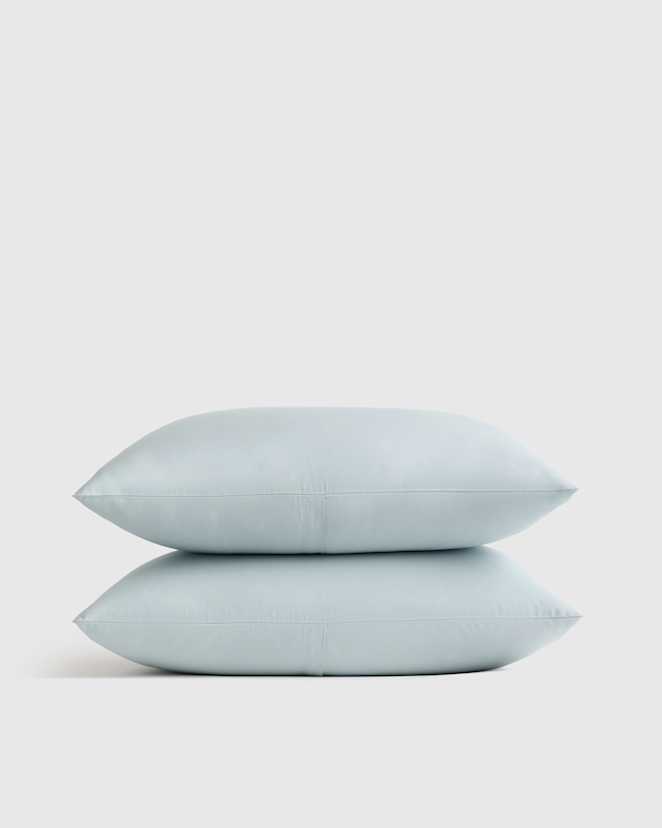 Sky Blue Organic Crisp Percale Sham Set
