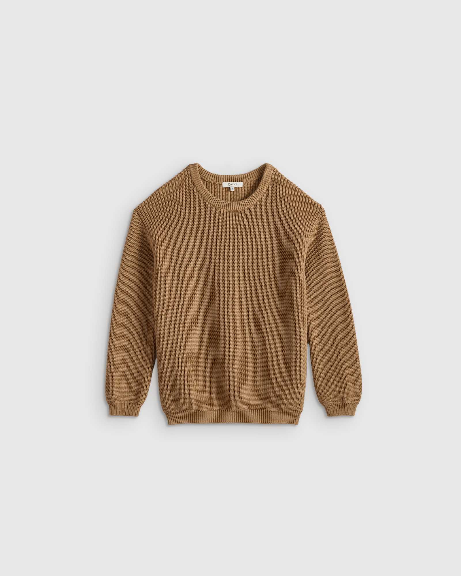 camel 100% Organic Cotton Fisherman Tunic Sweater