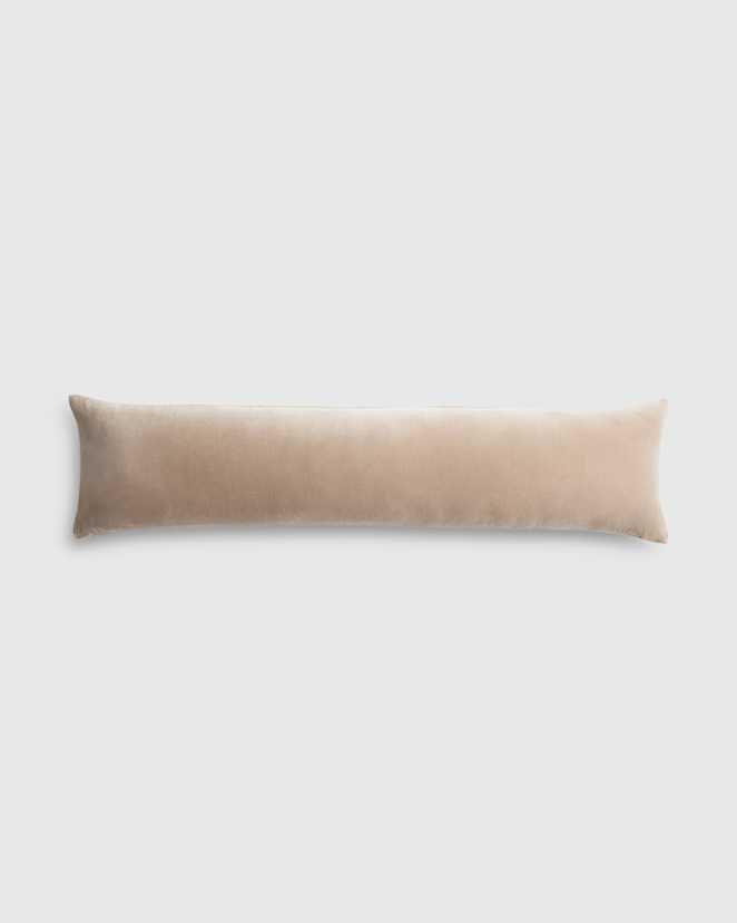Taupe Housse de coussin lombaire surdimensionnée en velours de coton