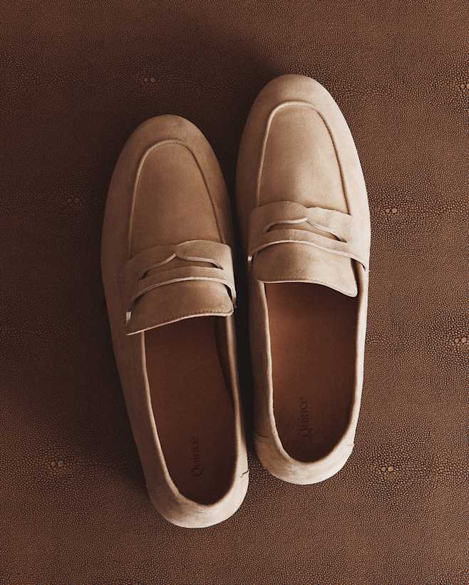 Almond Italian Suede Penny Loafer