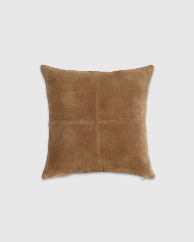 Camel Pieced Suede Pillow cover