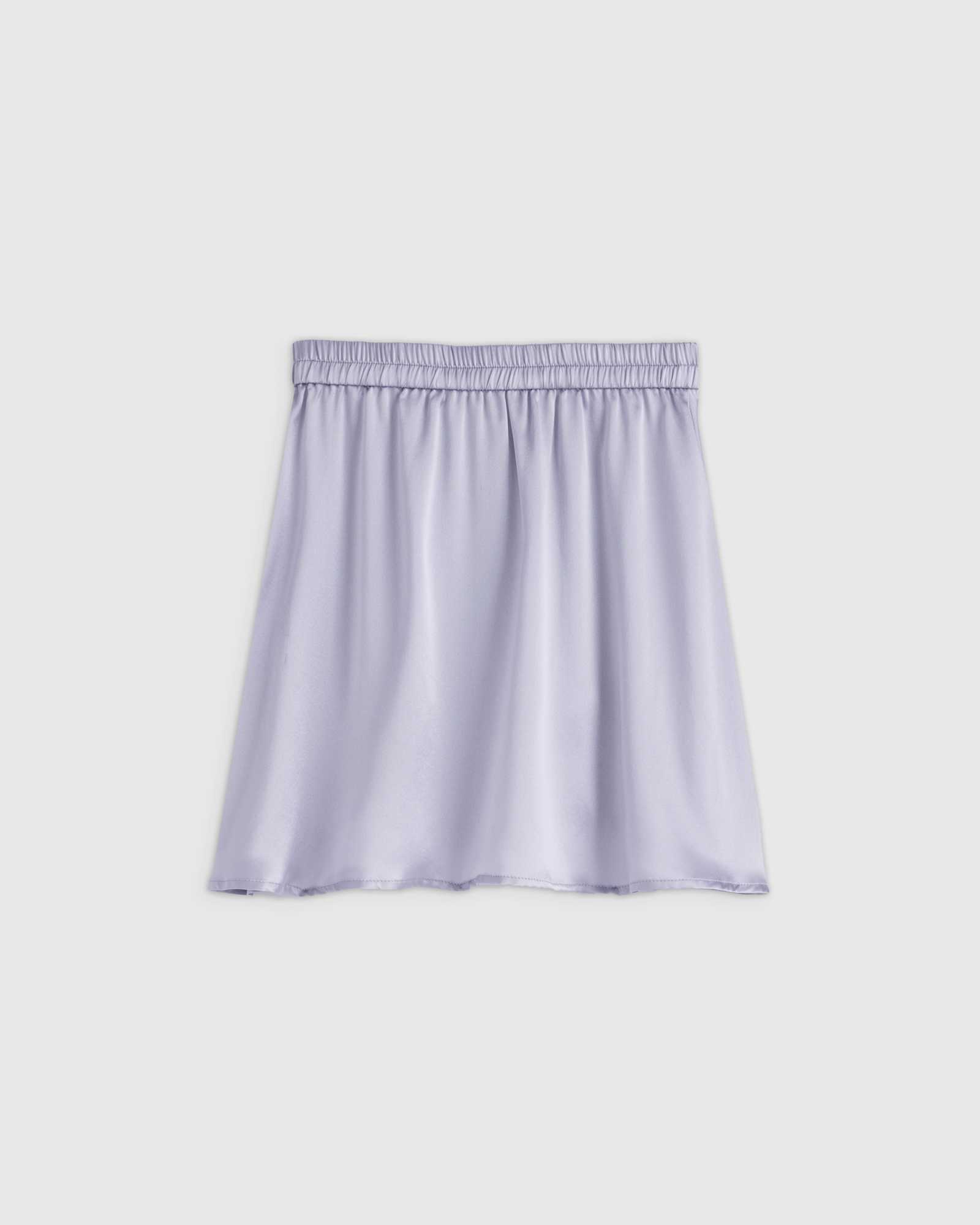 grey-lilac 100% Washable Silk Mini Skirt