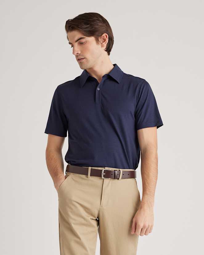 Navy Extra-Fine Australian Merino Polo