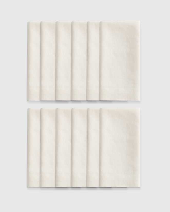 Ivory European Linen Wide-Hem Napkins (Set of 12)