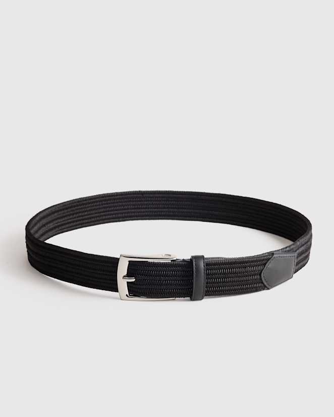 Black James Woven Stretch Belt