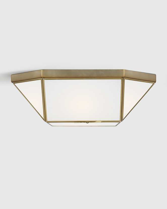 Brass Geometric Steel Flush Mount